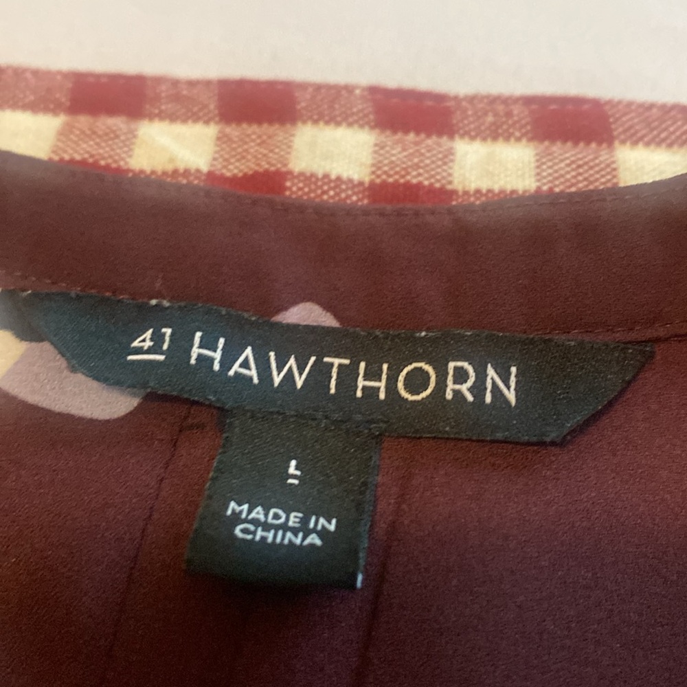 41 Hawthorne Women's Floral Print Blouse - Purple - Picture 5 of 8